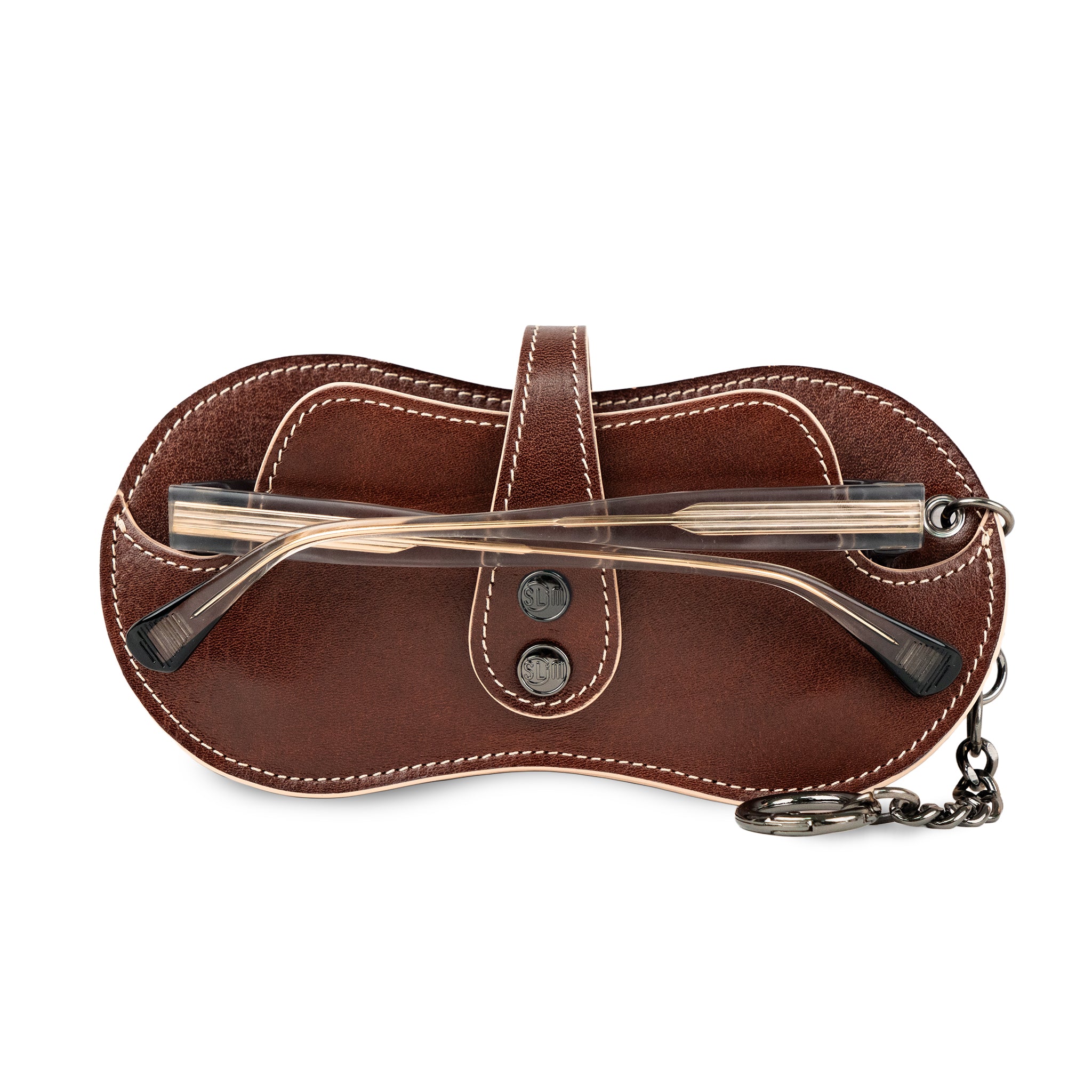 SLim Vision portaocchiali pelle marrone vegetale