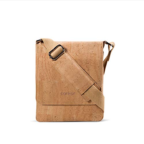 Corkor Messenger Laptop Bag 13 borsa marrone chiaro M