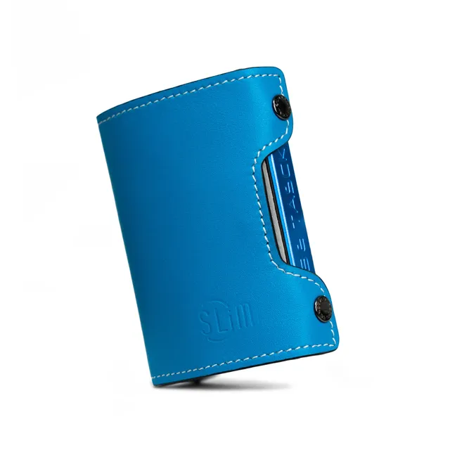 SLim Be Tasck cover pelle liscia blu bianco