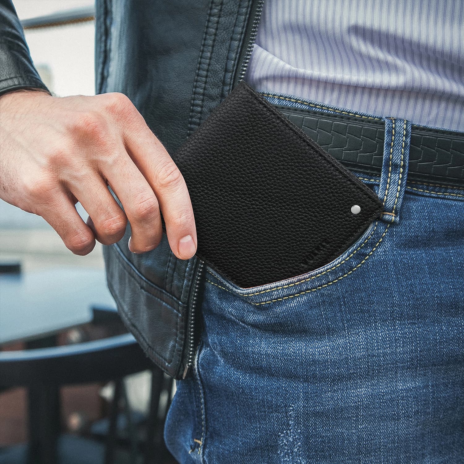 VULKIT VW119P portafoglio pelle nero bifold RFID
