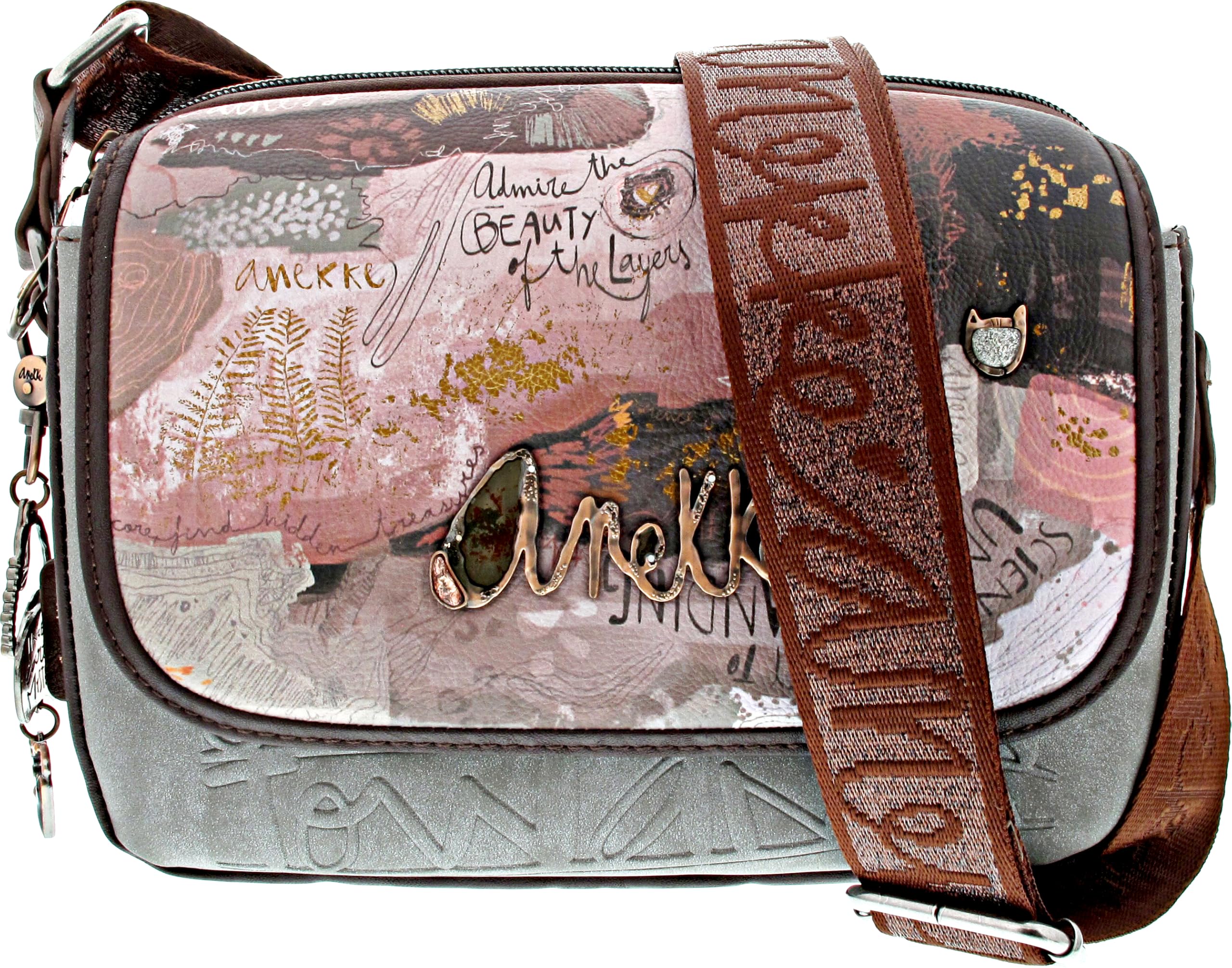 Anekke Outer borsa a tracolla patta 24x18 cm marrone