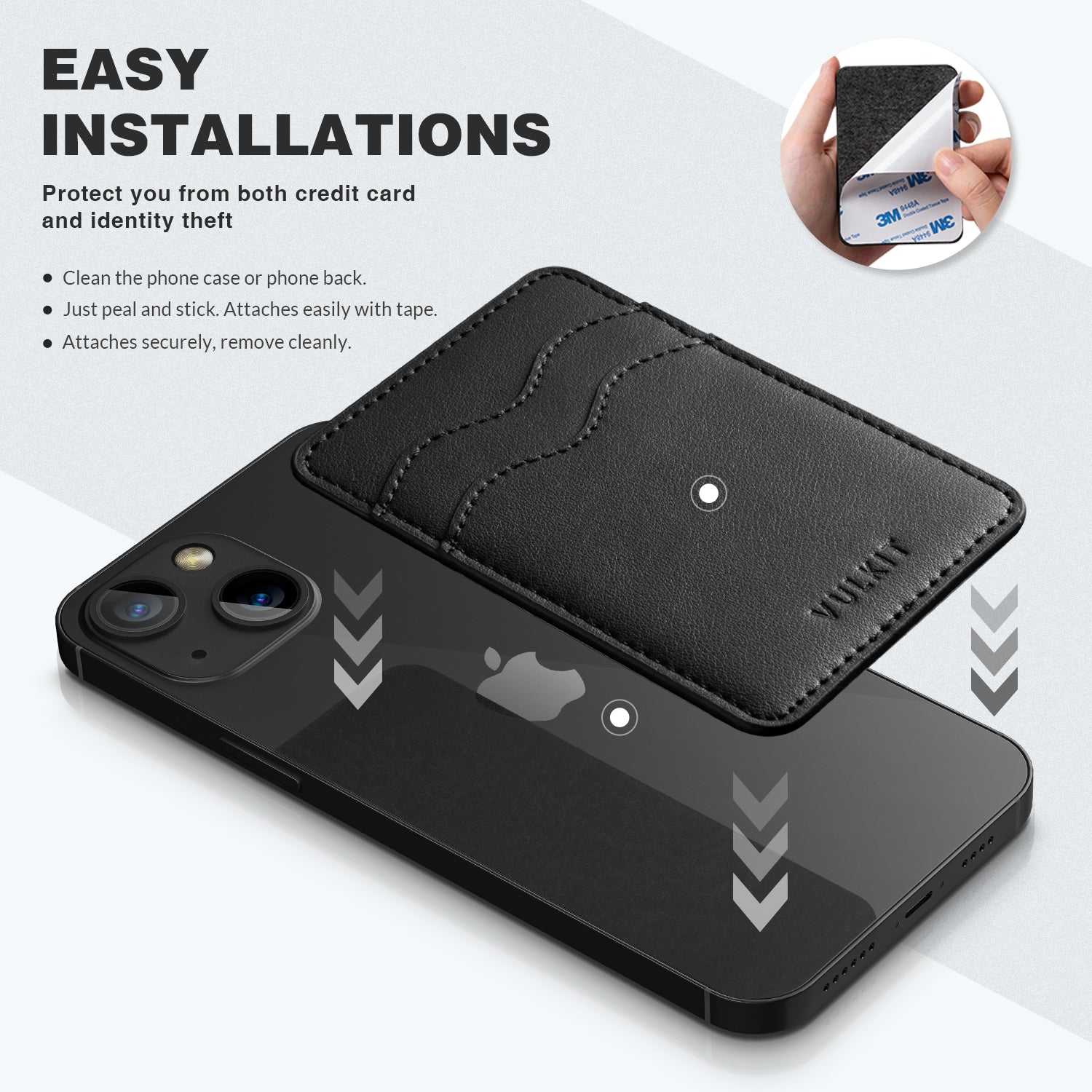 VULKIT VPA100 porta carte telefono pelle verde