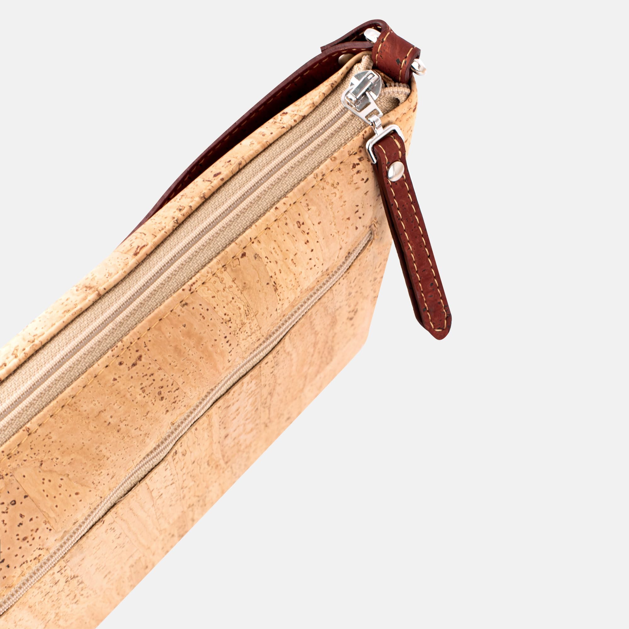 Corkor Bags Zaino Sughero Marrone Rosso Donna Porta Documenti