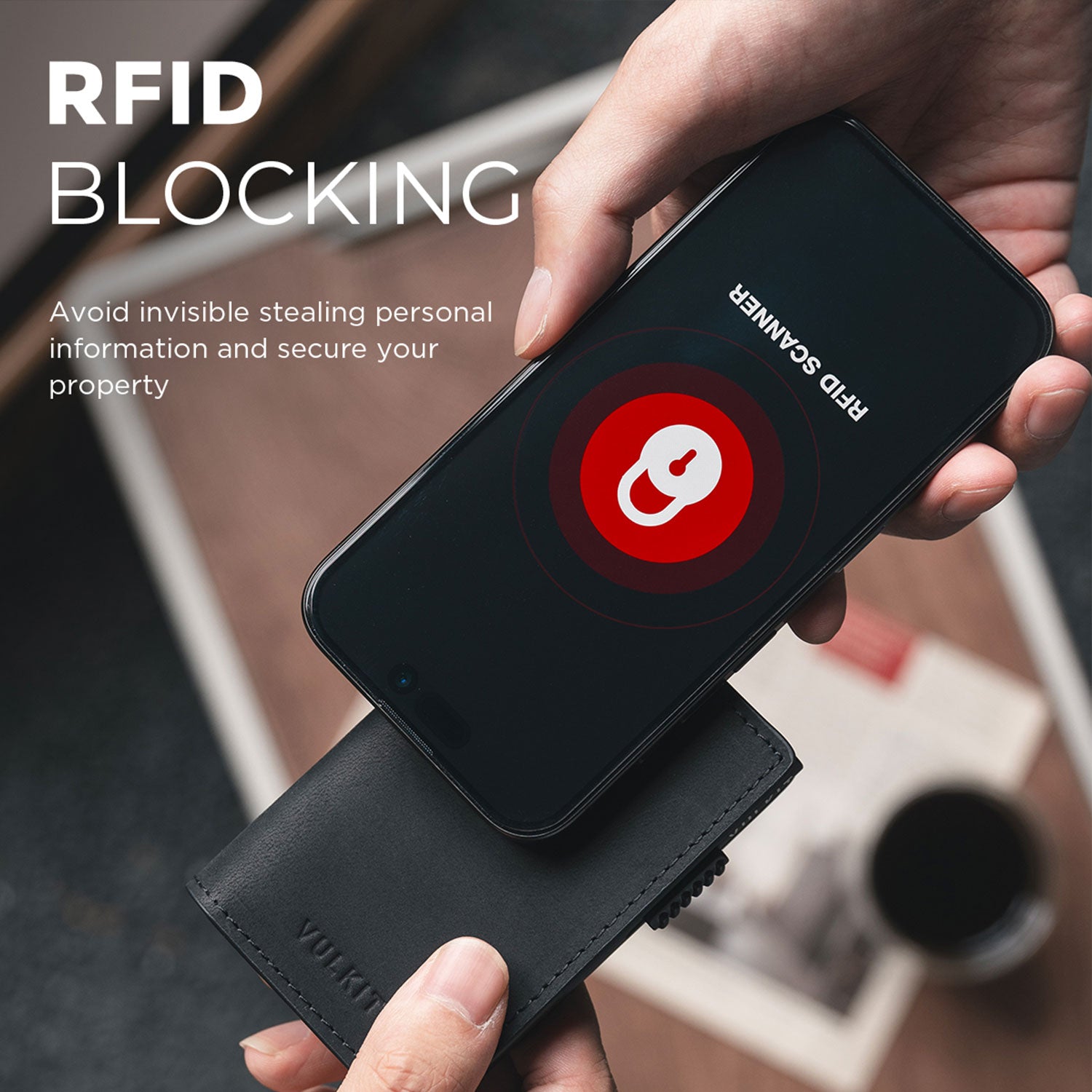 VULKIT VC305P Portafoglio Pop-Up Pelle Nero 11 Carte RFID