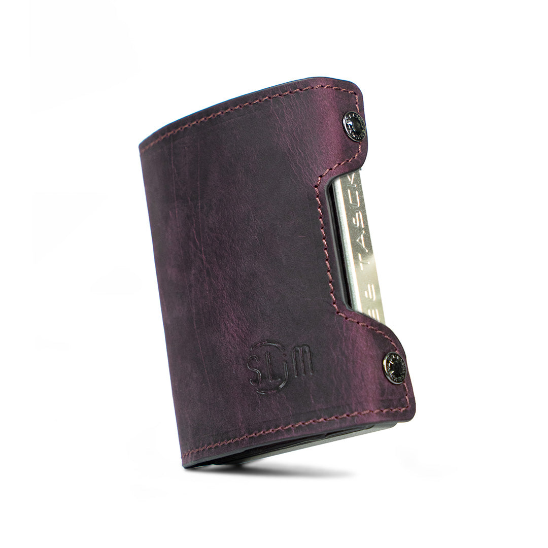 SLim Be Tasck portafoglio pelle viola crazy horse