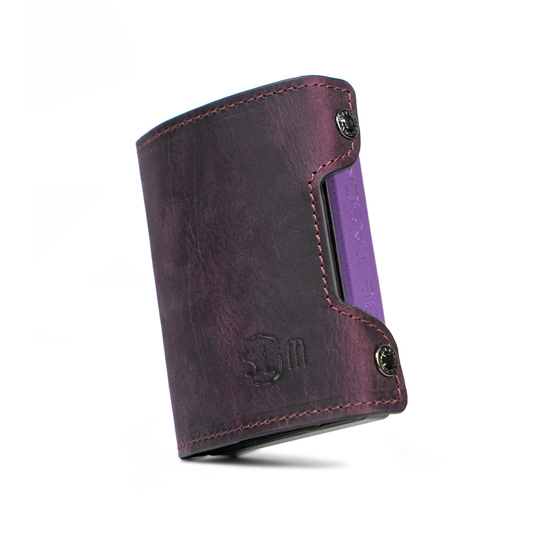 SLim Be Tasck portafoglio pelle viola crazy horse