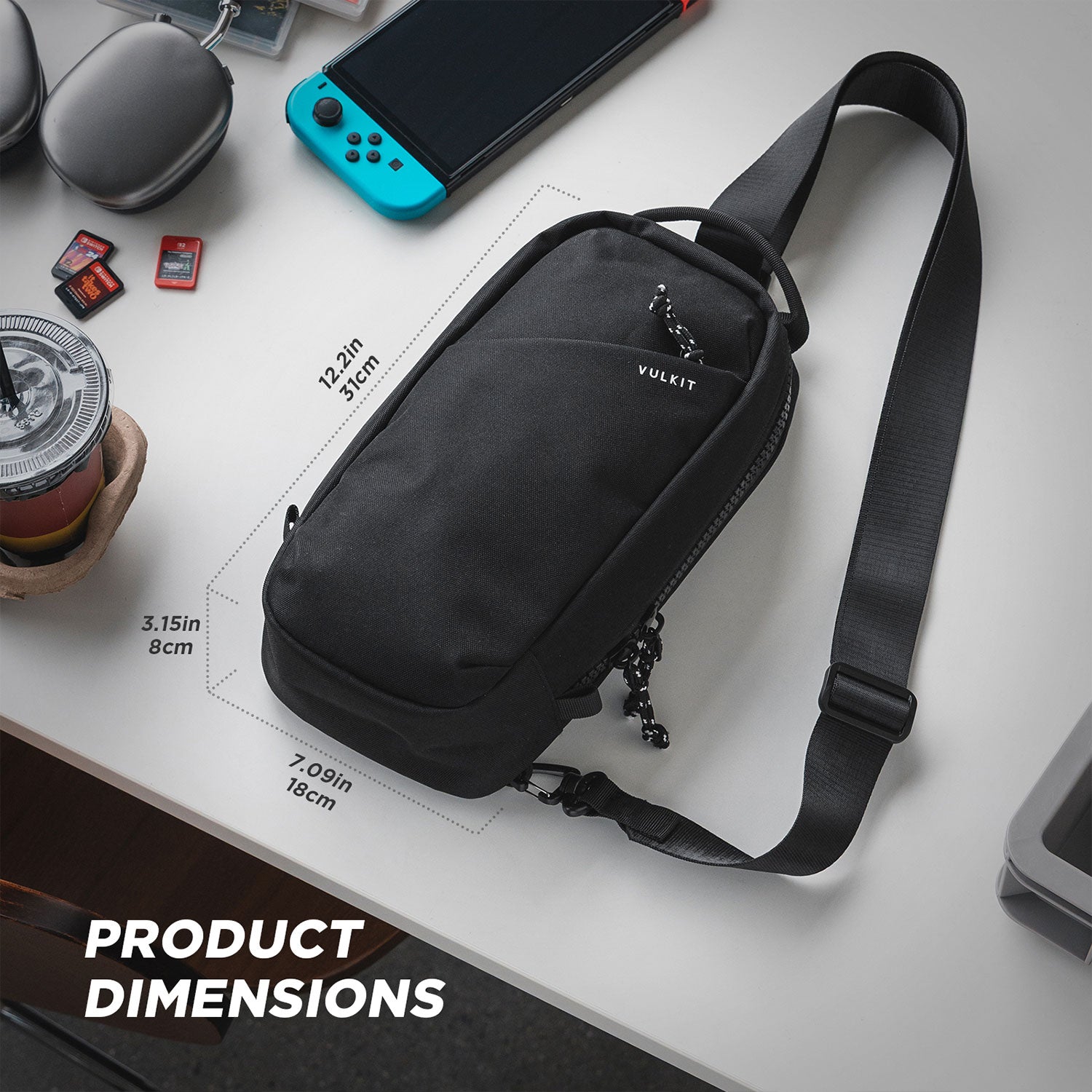 VULKIT Bags VB107 Sling Bag Gaming Tracolla Nero