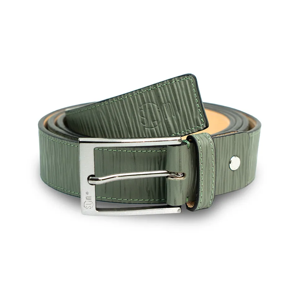 SLim Cinture cintura pelle salvia 35 mm