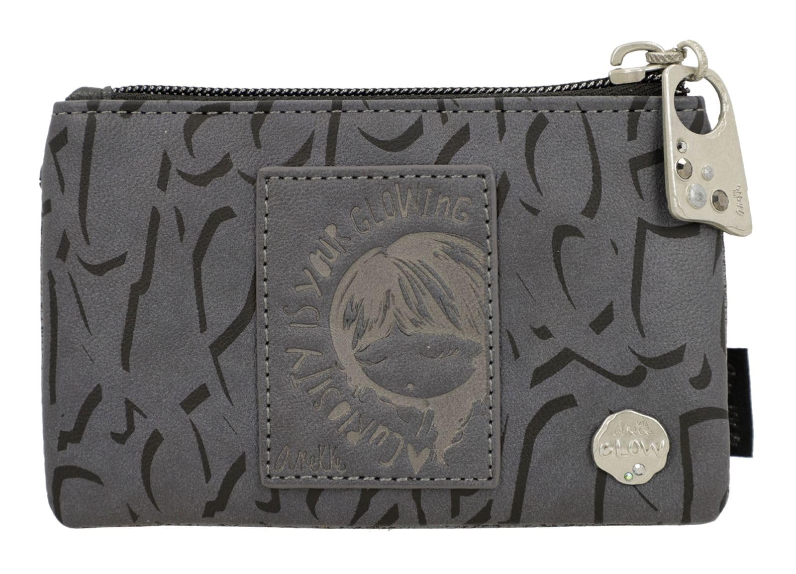 Anekke Crust Portafoglio Donna Patta 14x8cm Nero