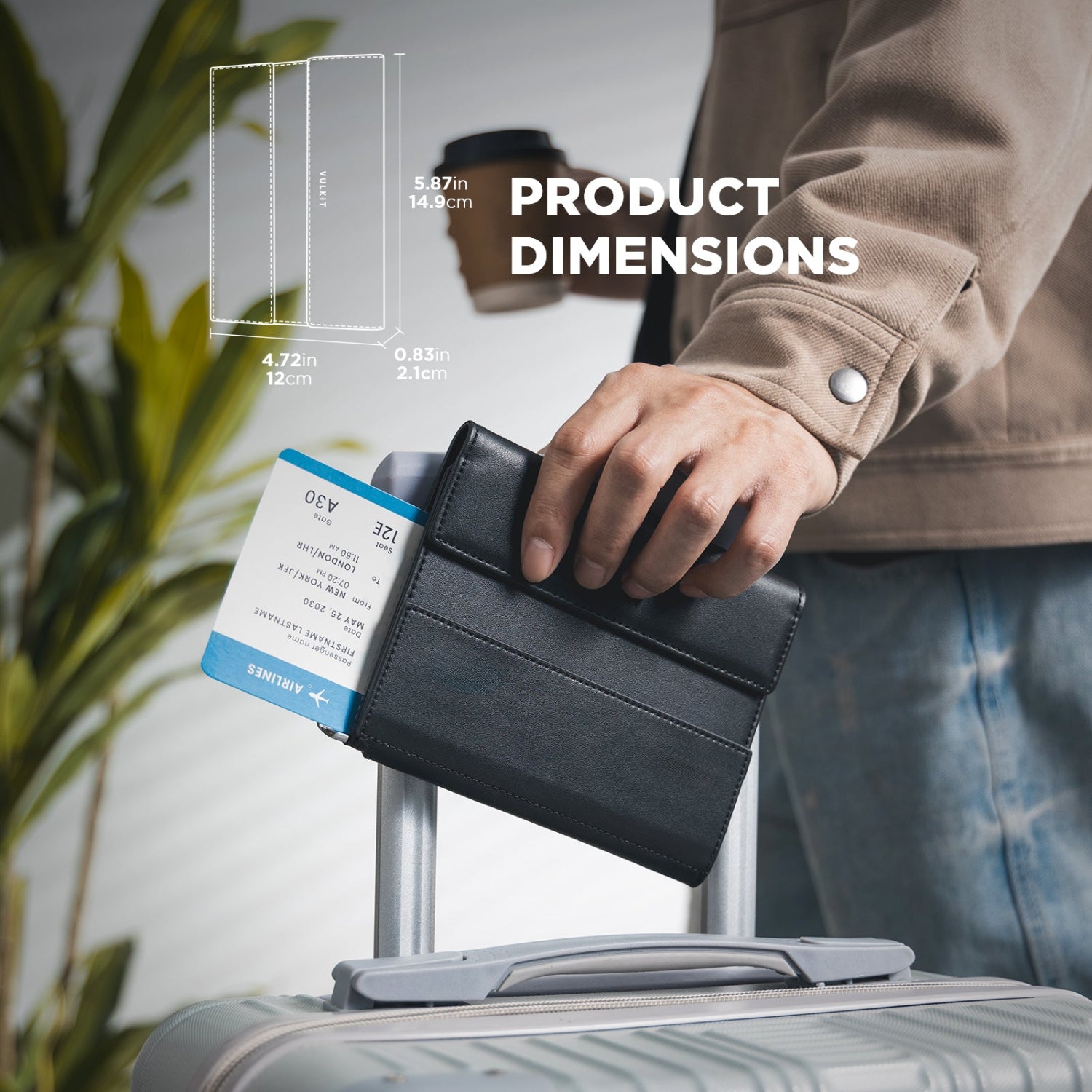 VULKIT VPW115 organizer viaggio pelle verde passaporto RFID