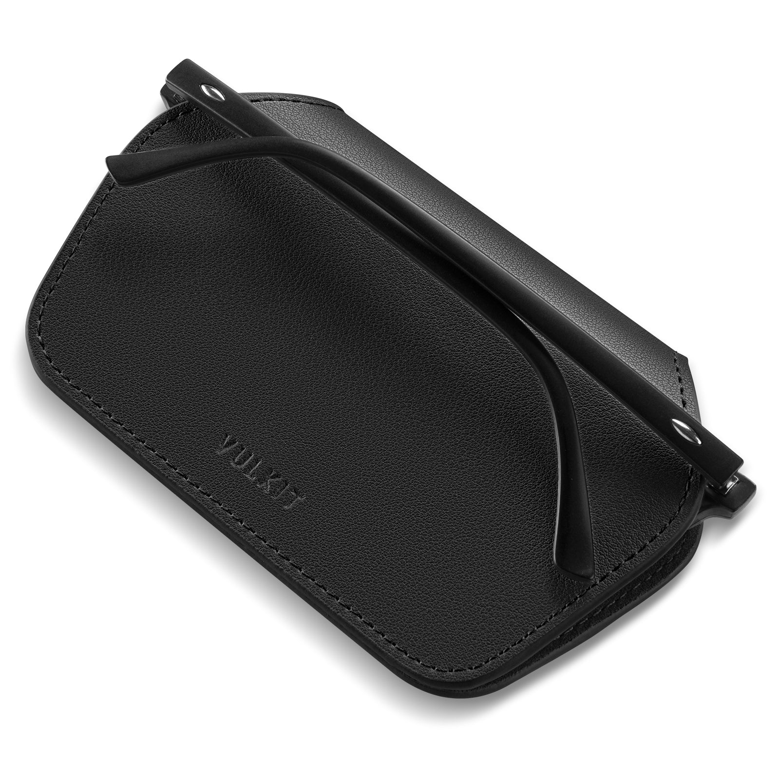 VULKIT Accessories VGP101 portaocchiali pelle nero magnetico