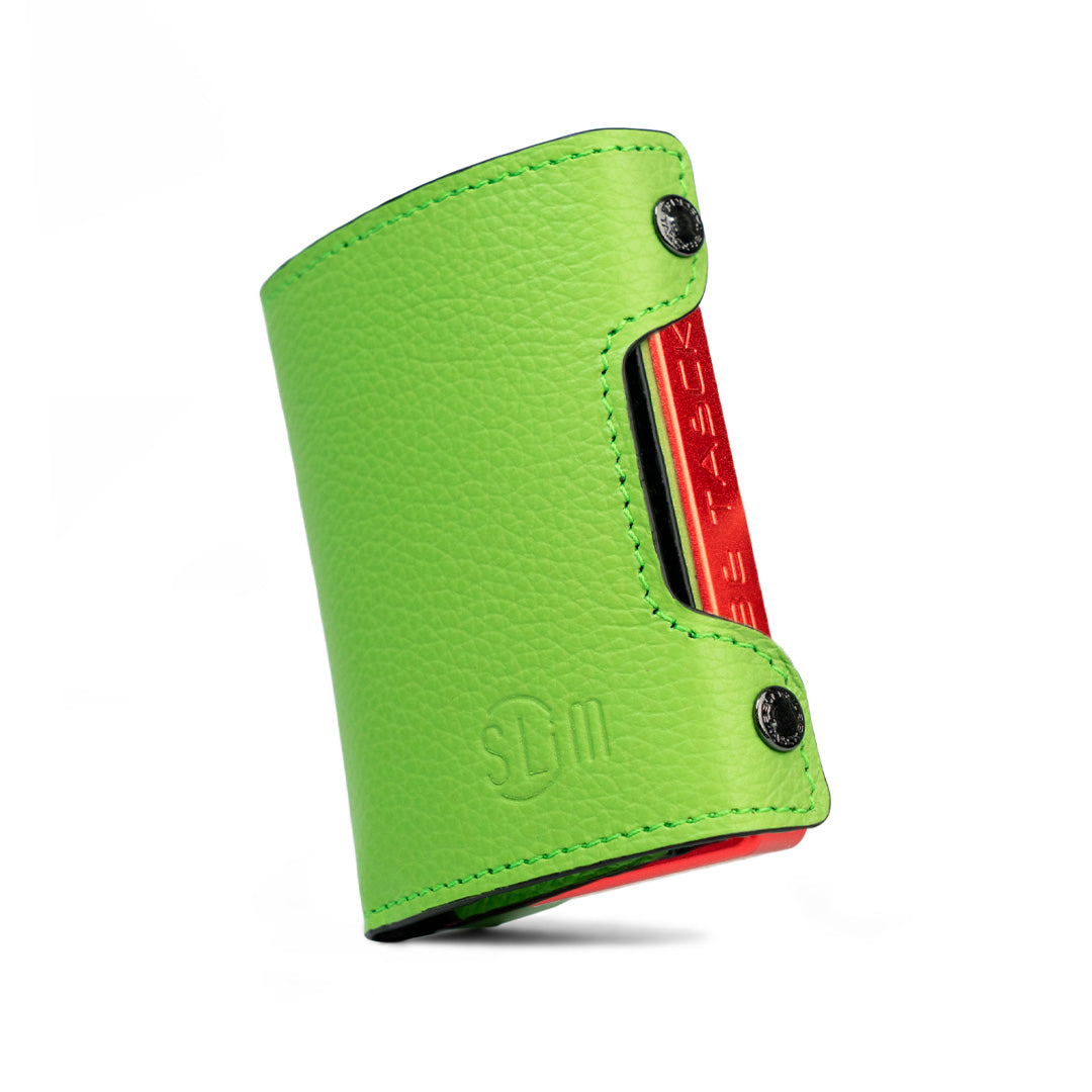 SLim Be Tasck Portacarte Pelle Bottalata Verde Frame