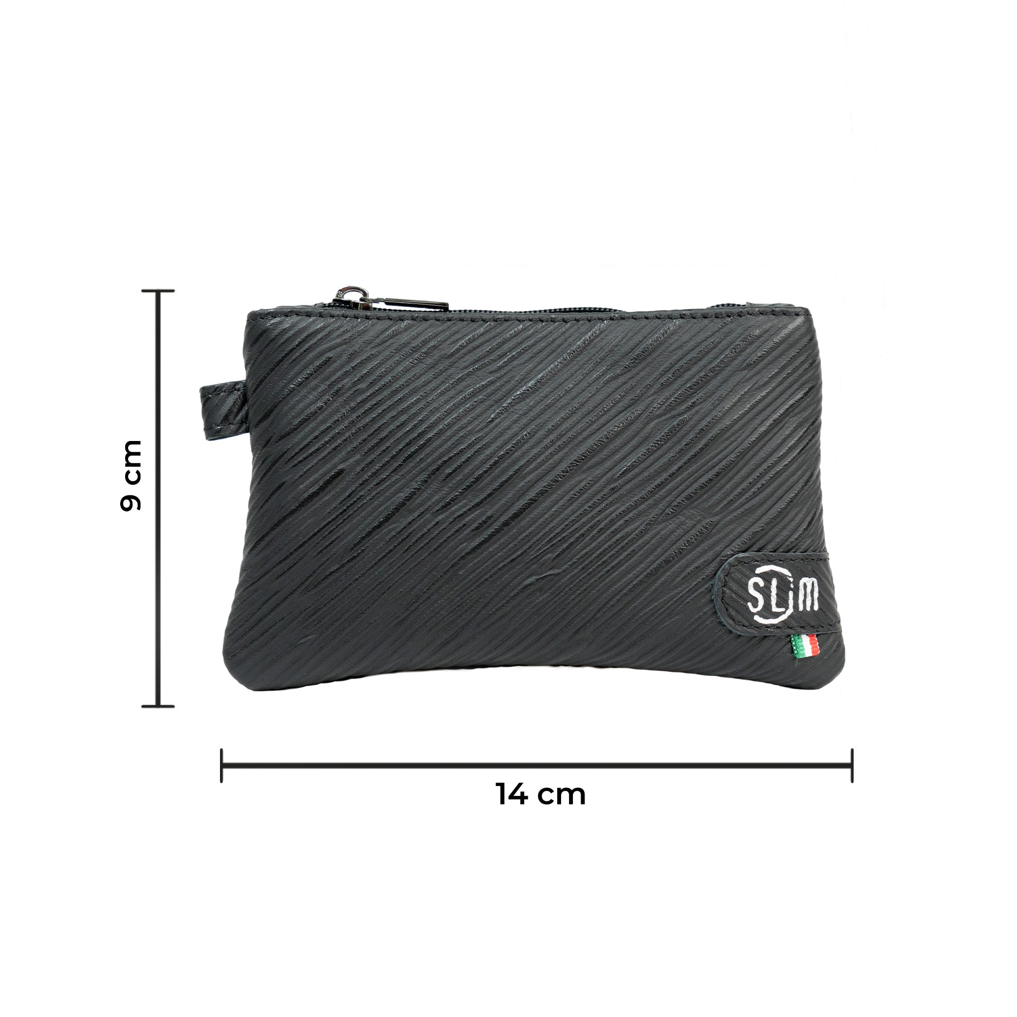 SLim Mini Pochette Epi Nero Vera Pelle