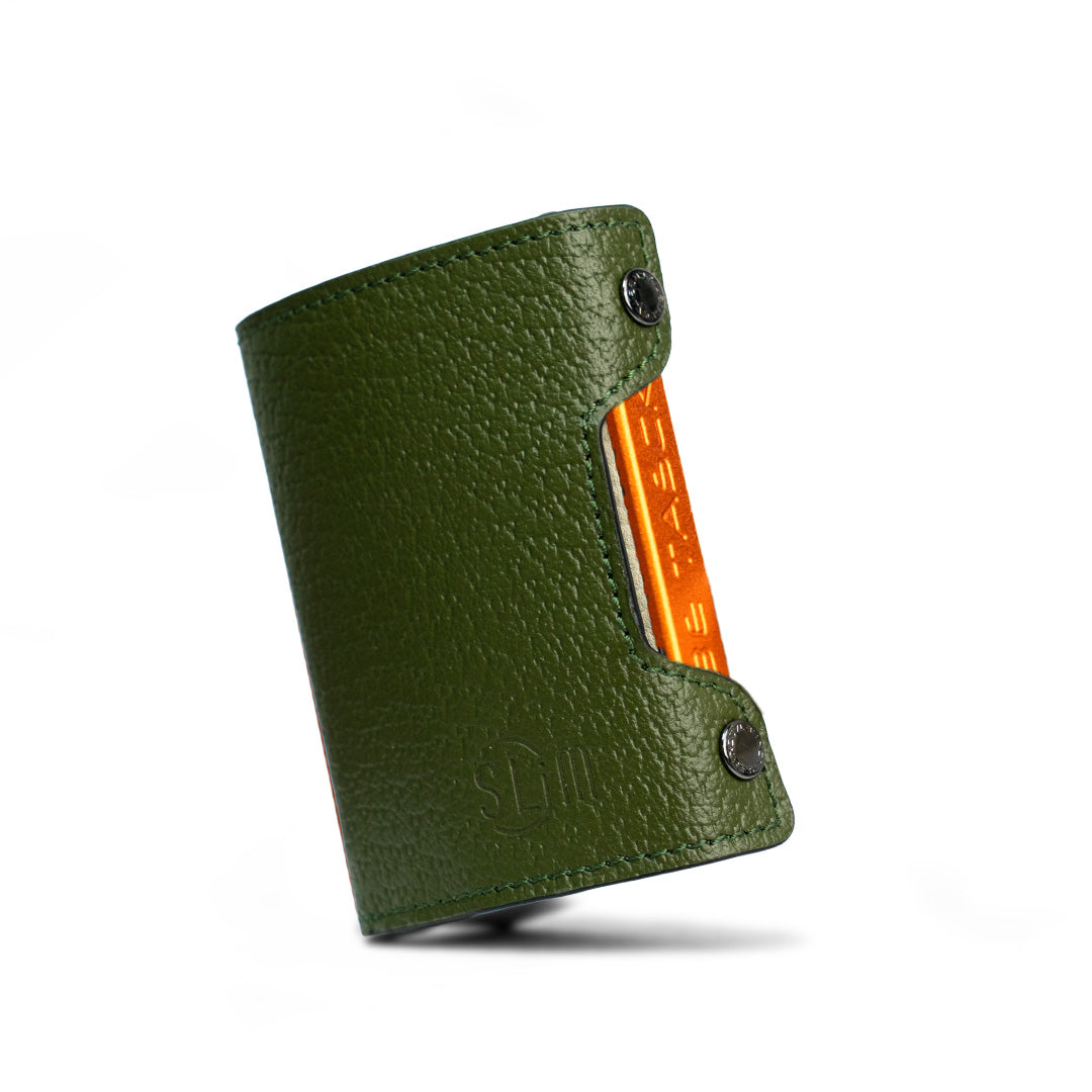Be Tasck Cinghialino Verde Frame Nero portafoglio pelle RFID