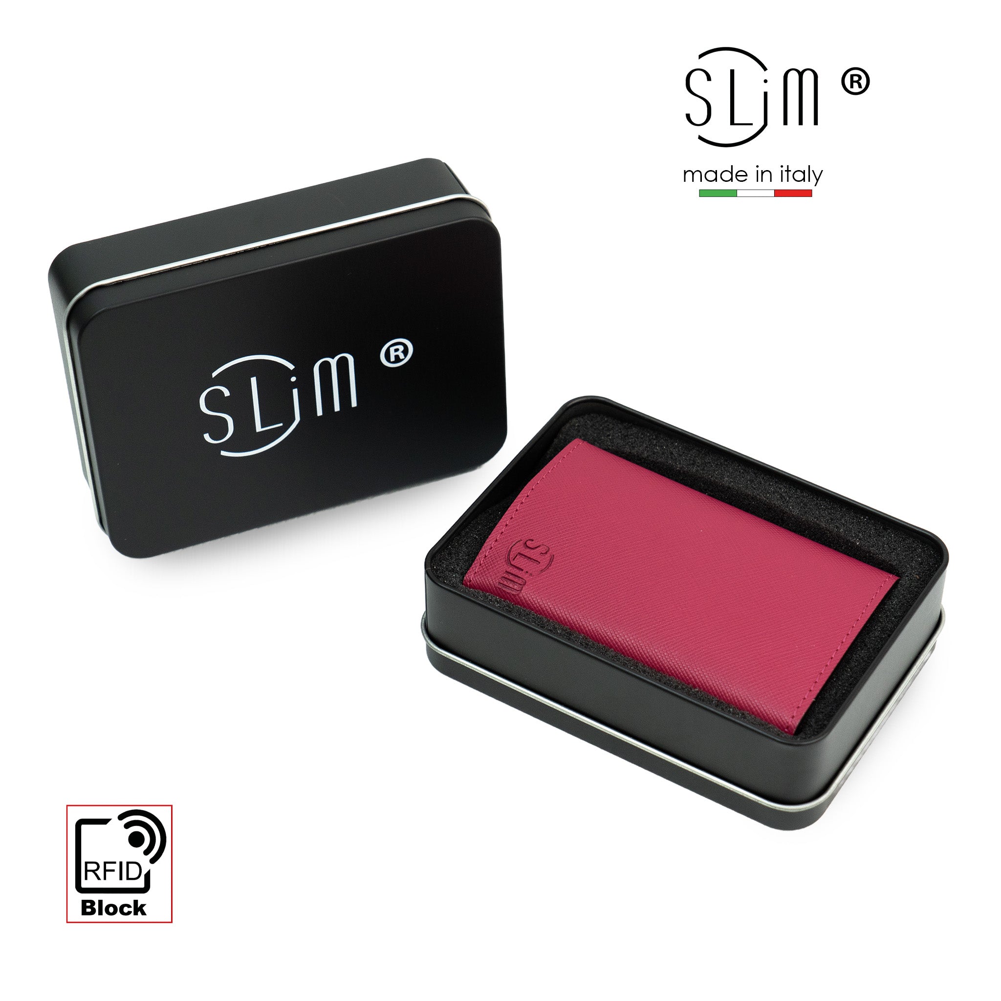 SLim Touch Portafoglio Saffiano Fucsia RFID