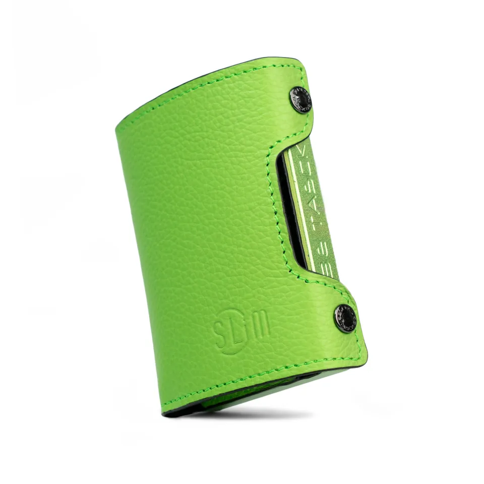 SLim Be Tasck Portacarte Pelle Bottalata Verde Frame