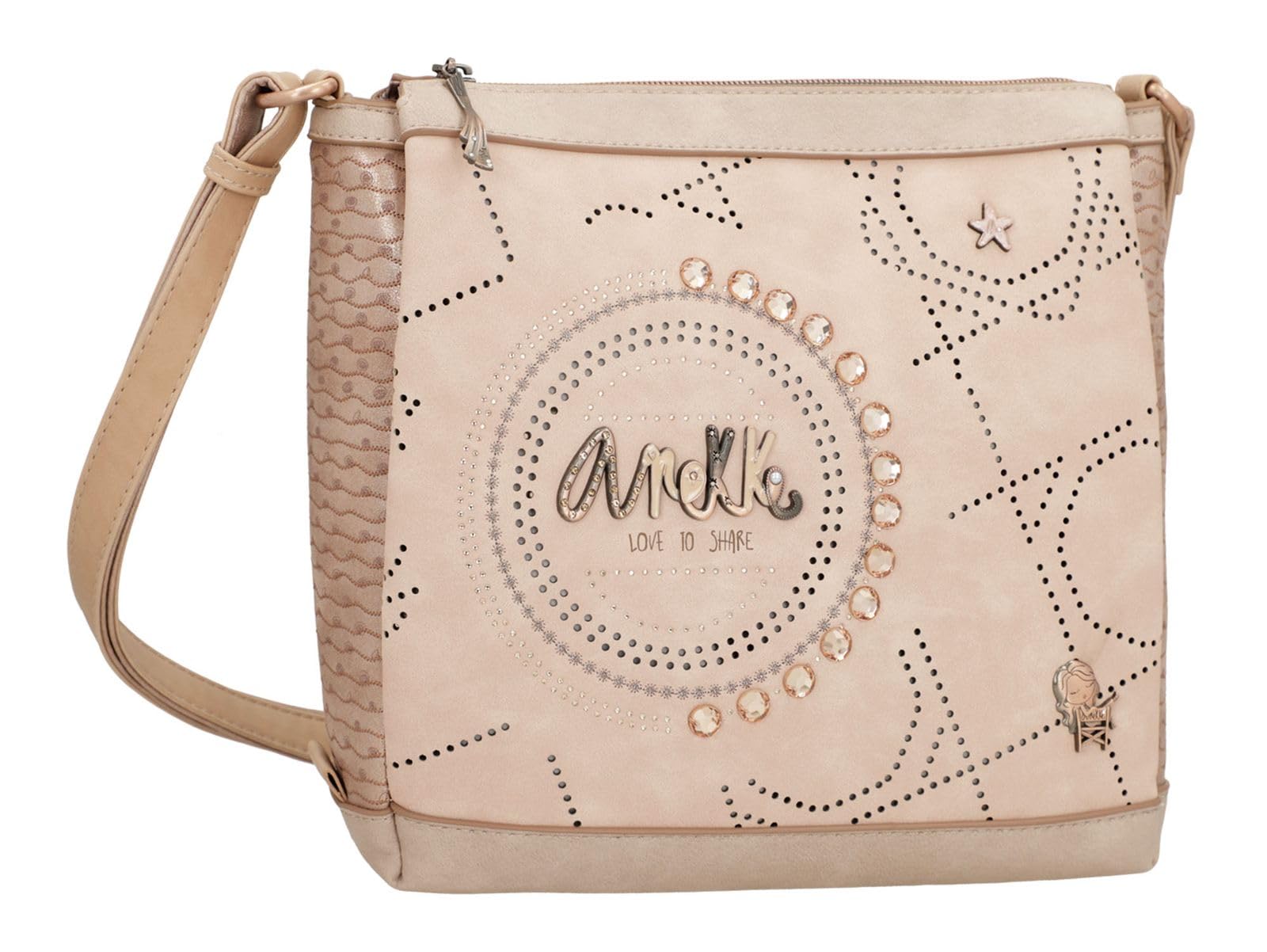 Anekke Hollywood Studio Crossbody borsa a tracolla nude tracolla regolabile