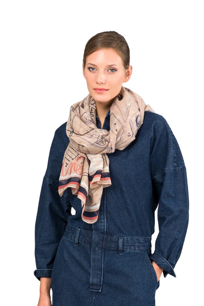 Anekke Sciarpa Donna Stampa Rosso Beige Moda