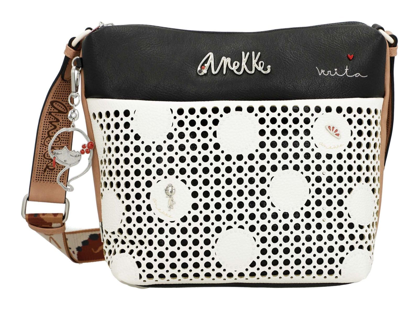 Anekke Lunares Pois Borsa a Tracolla Grande 31 cm Tasca