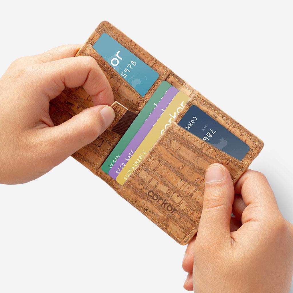 Corkor Wallets portafoglio slim sughero zebra RFID