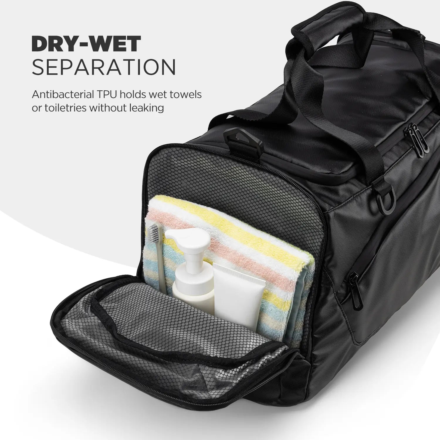 VULKIT VBP102 zaino viaggio 55L nero 3-in-1 idrorepellente