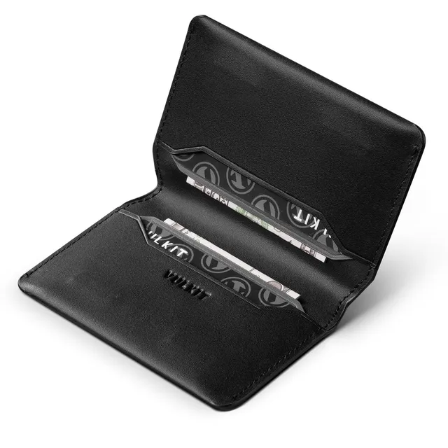 VULKIT VW122 Portacarte Pelle Nero RFID Slim