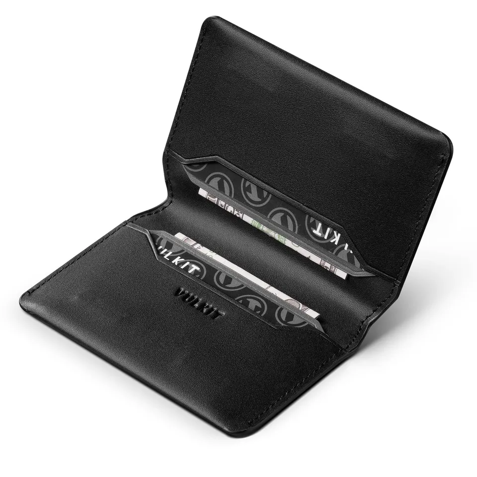 VULKIT VW122 Portacarte Pelle Nero RFID Slim