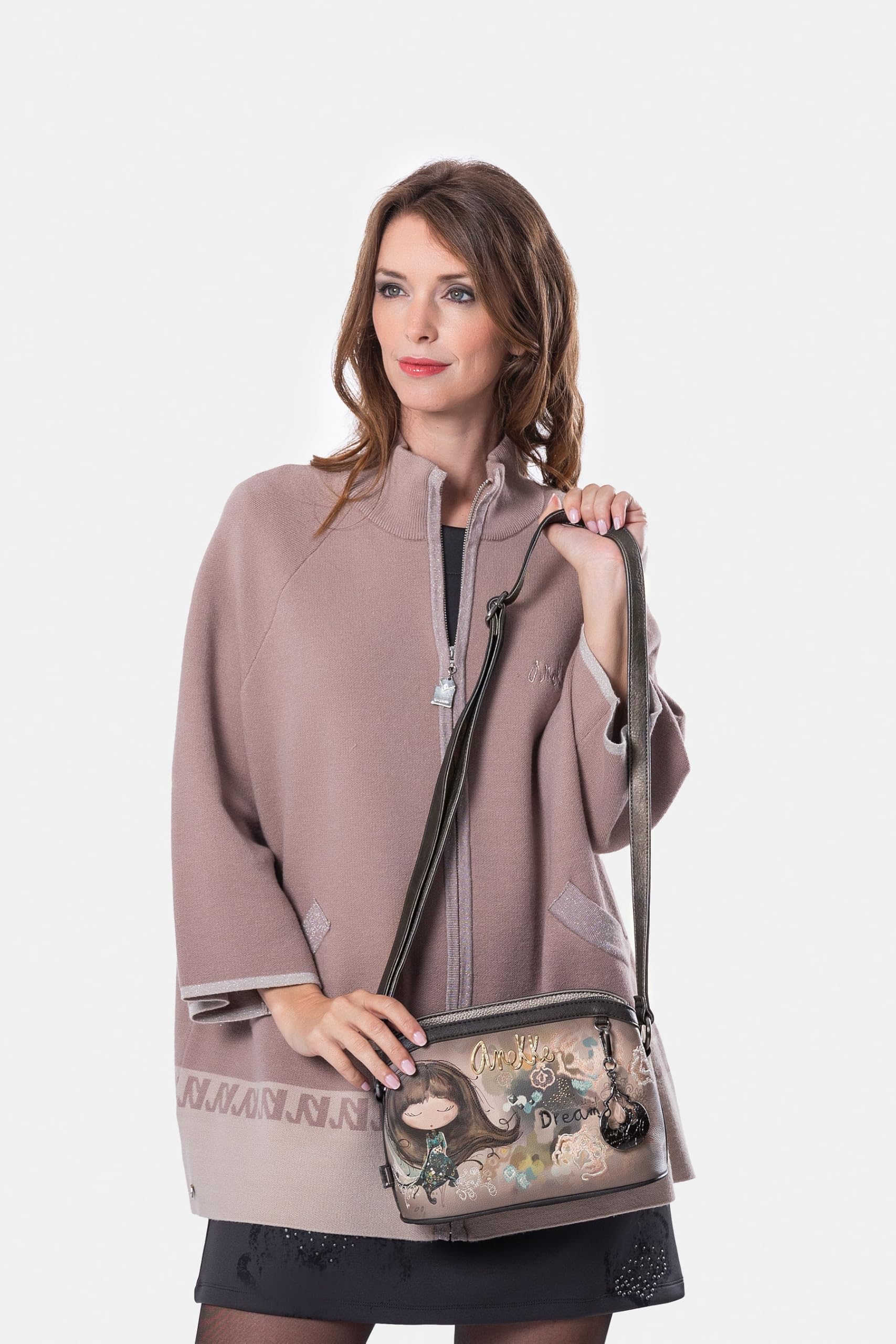 Anekke Real Tracolla cerniera 23x16x11 donna
