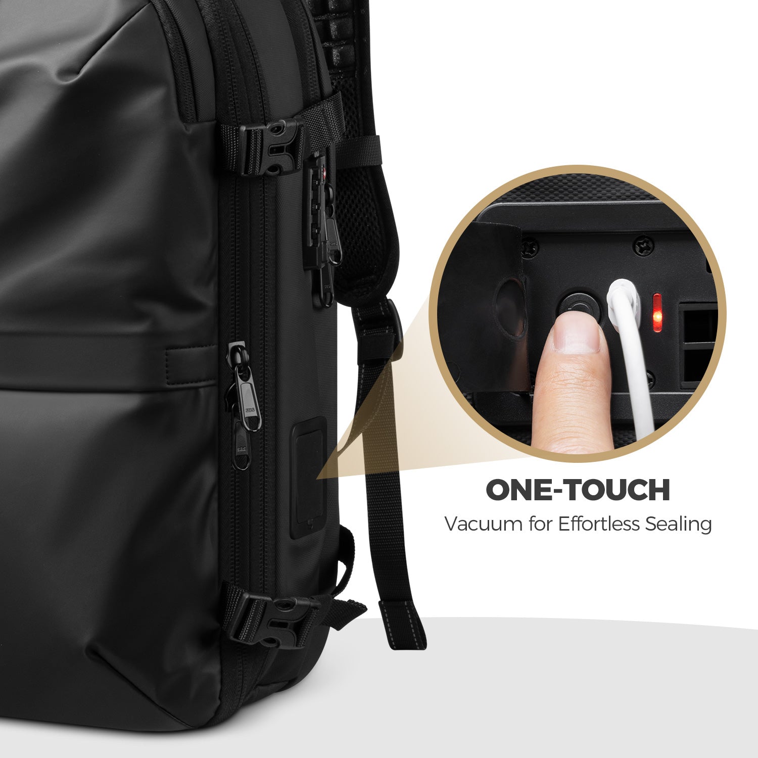 VULKIT Backpacks VBP101 zaino viaggio nero espandibile