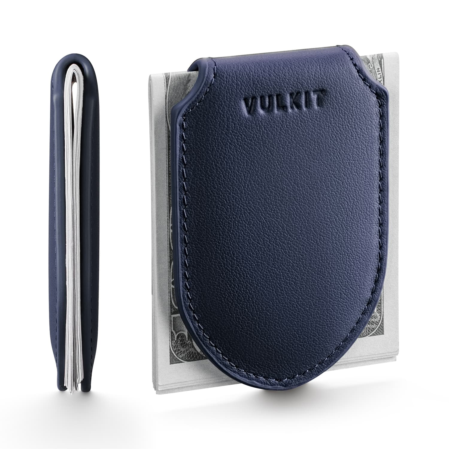 VULKIT Money Clips VMC103P fermasoldi pelle nero magnetico