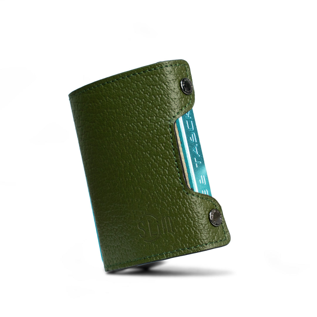 Be Tasck Cinghialino Verde Frame Nero portafoglio pelle RFID