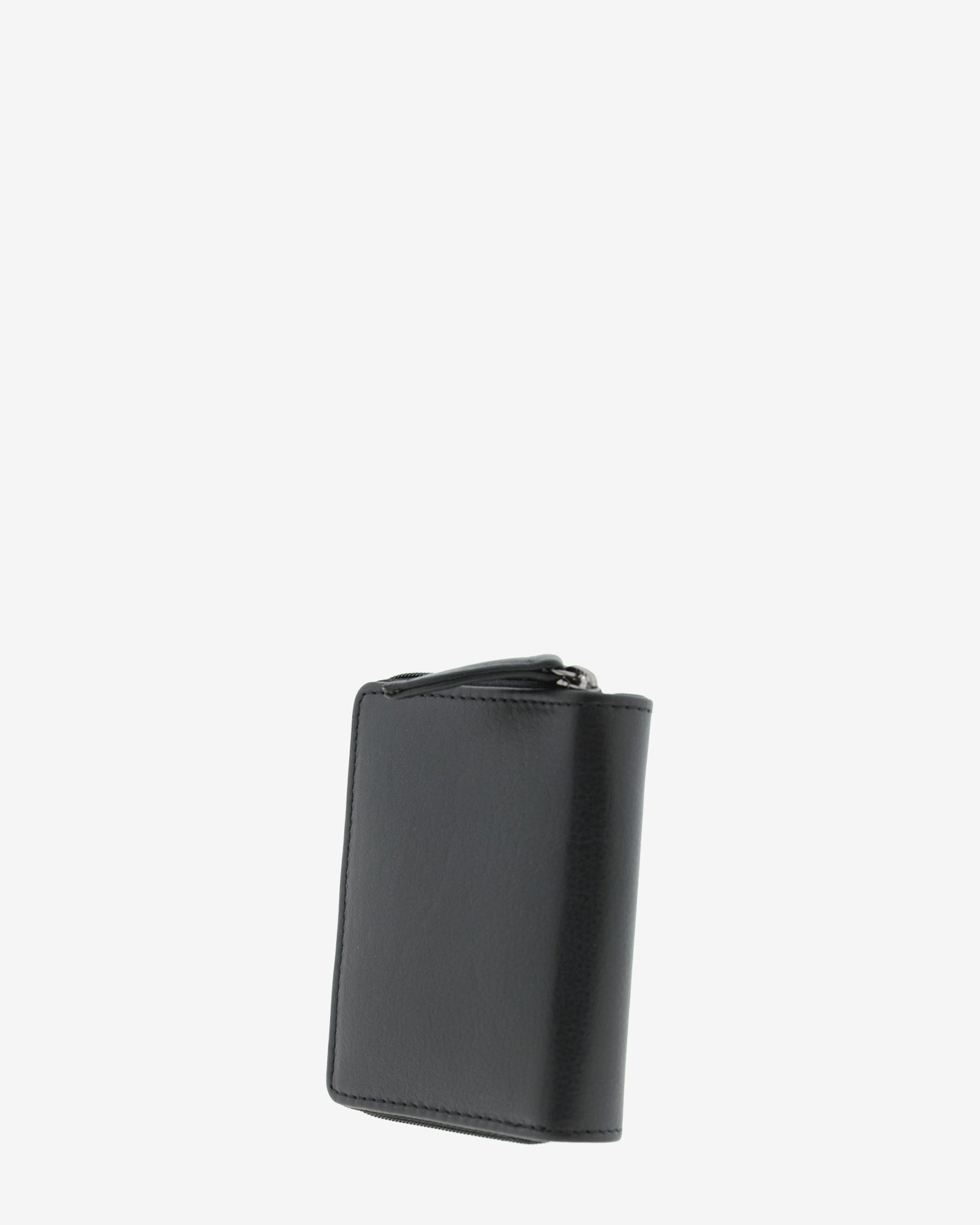 Adapell 8074 Mini Portafoglio Donna Nero Bottone Pelle