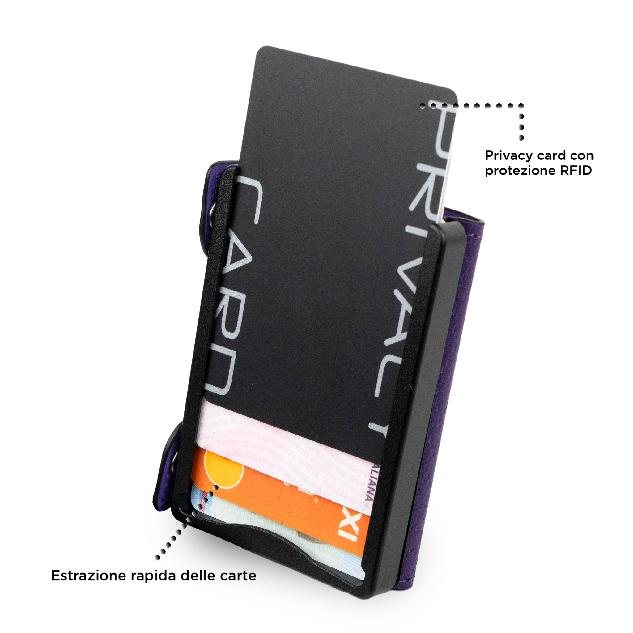 SLim Be Tasck Portafoglio Viola Pelle Cinghialino