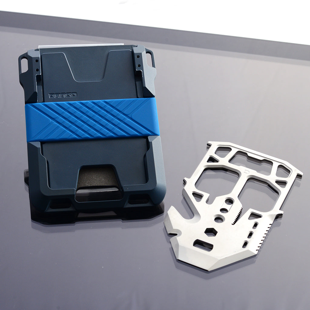 Dango M1 Maverick Portafoglio verticale blu 10 carte