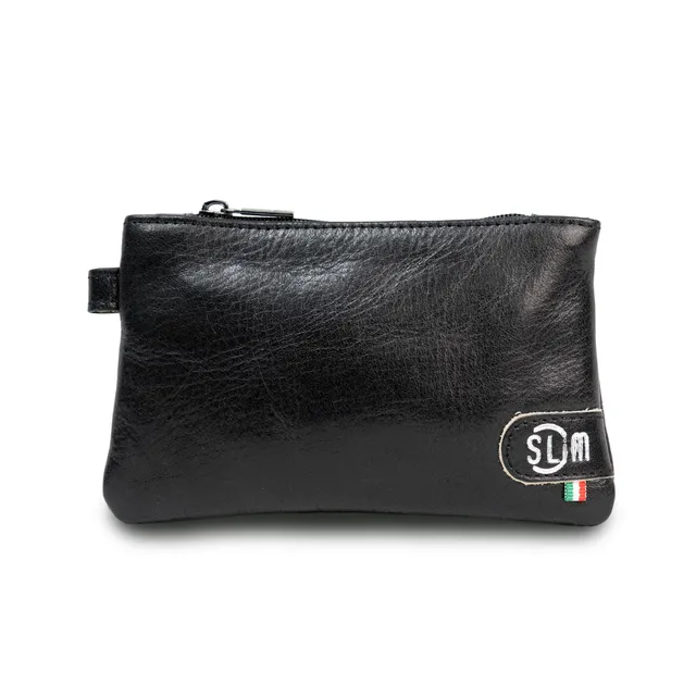SLim Mini Pochette vera pelle nero uso quotidiano