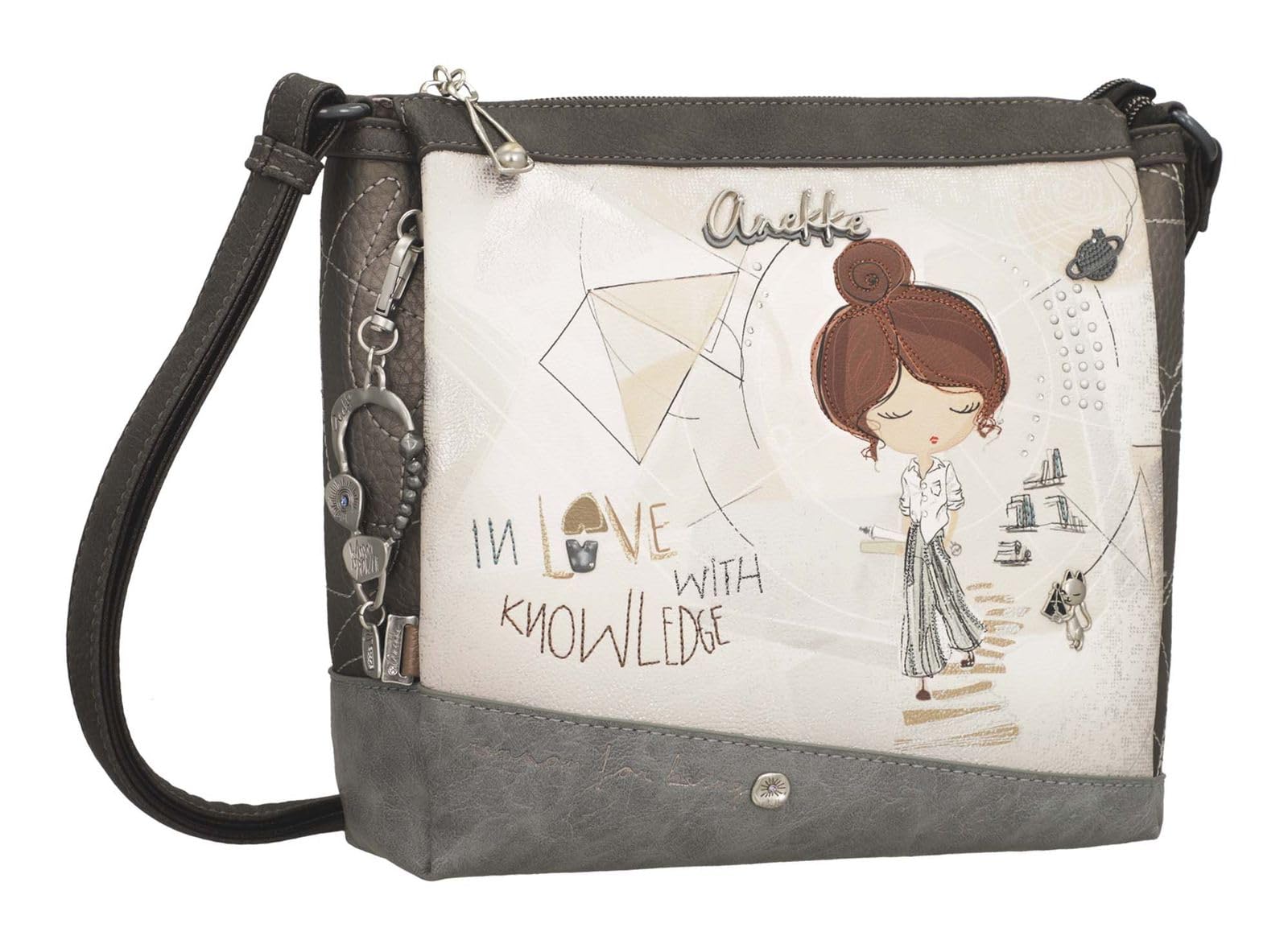 Anekke Sophia Borsa a Tracolla Media Stampa Geometrica