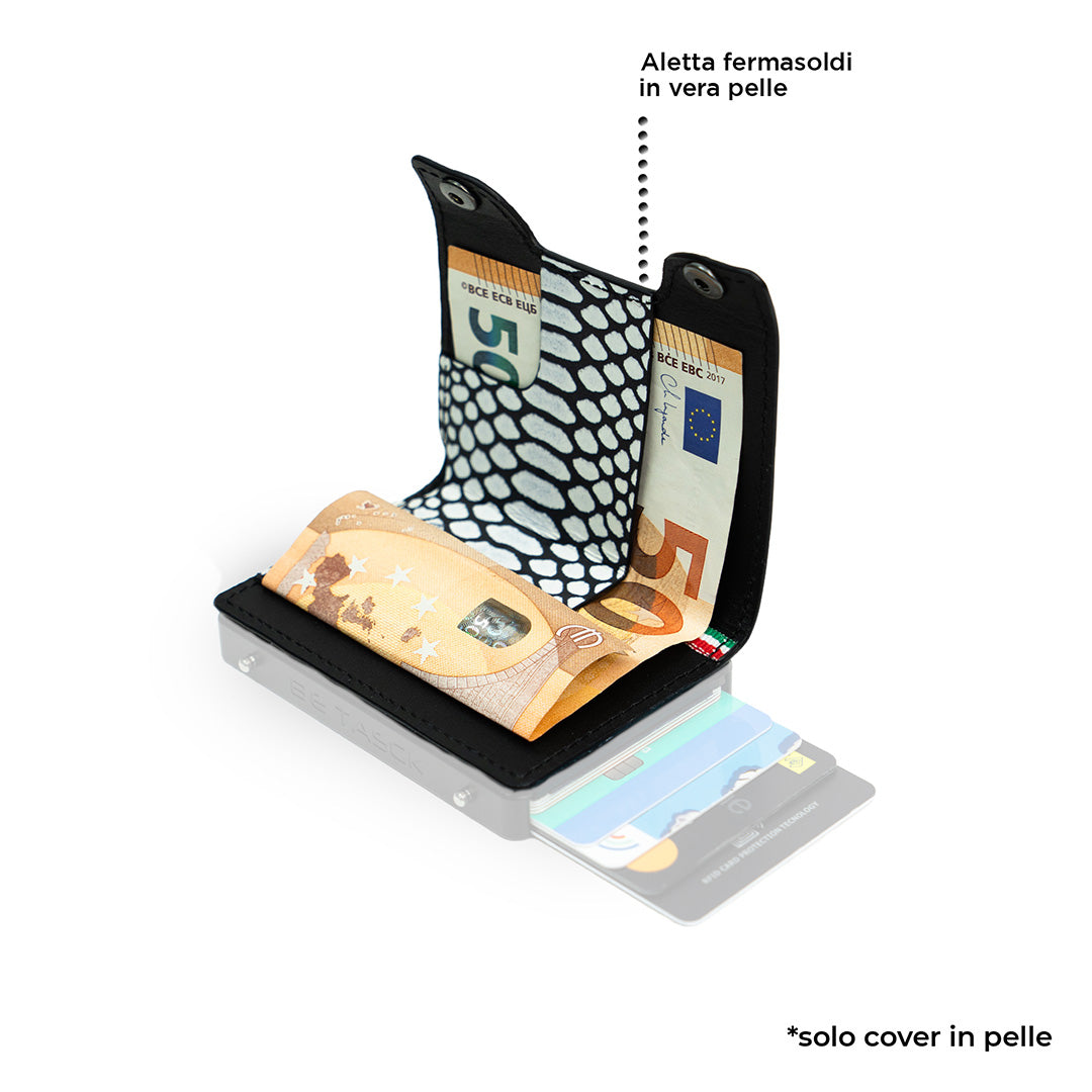 SLim Cover Pelle Be Tasck Rettile cover telefono bianco nero