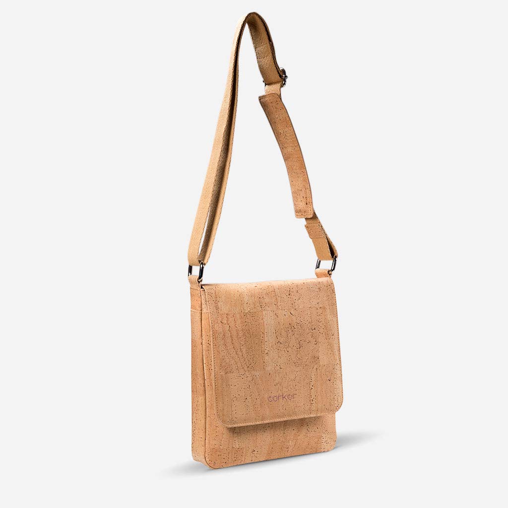 Corkor Messenger Laptop Bag 13 borsa marrone chiaro M