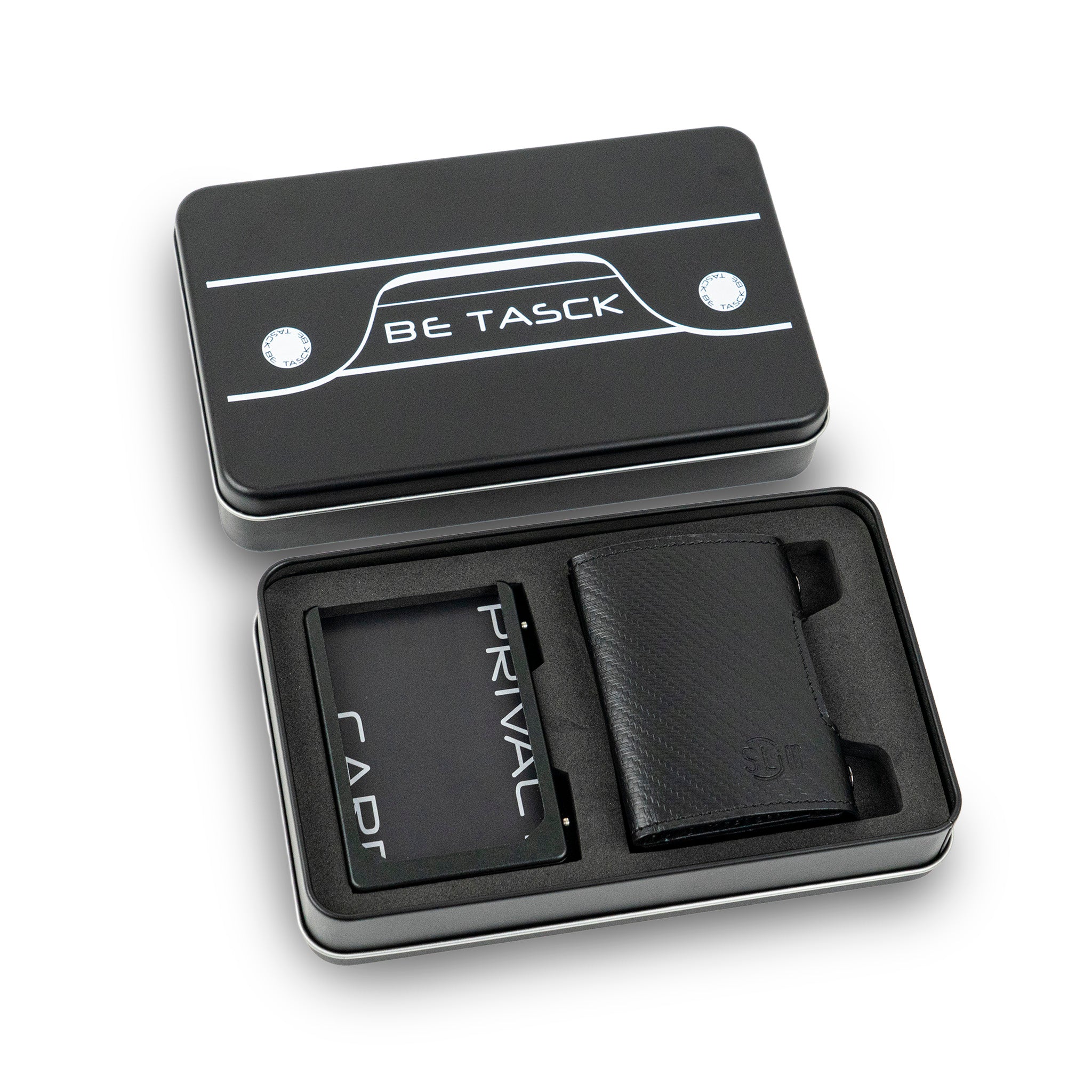 SLim Be Tasck Portacarte Carbon Nero Frame Nero