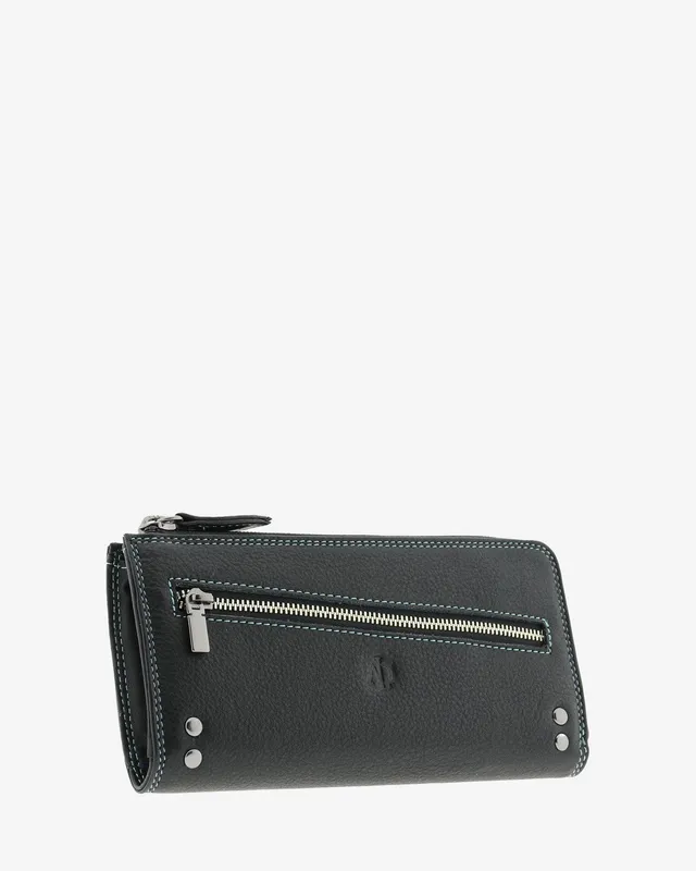 Adapell Satine 4166 portafoglio grande donna nero zip