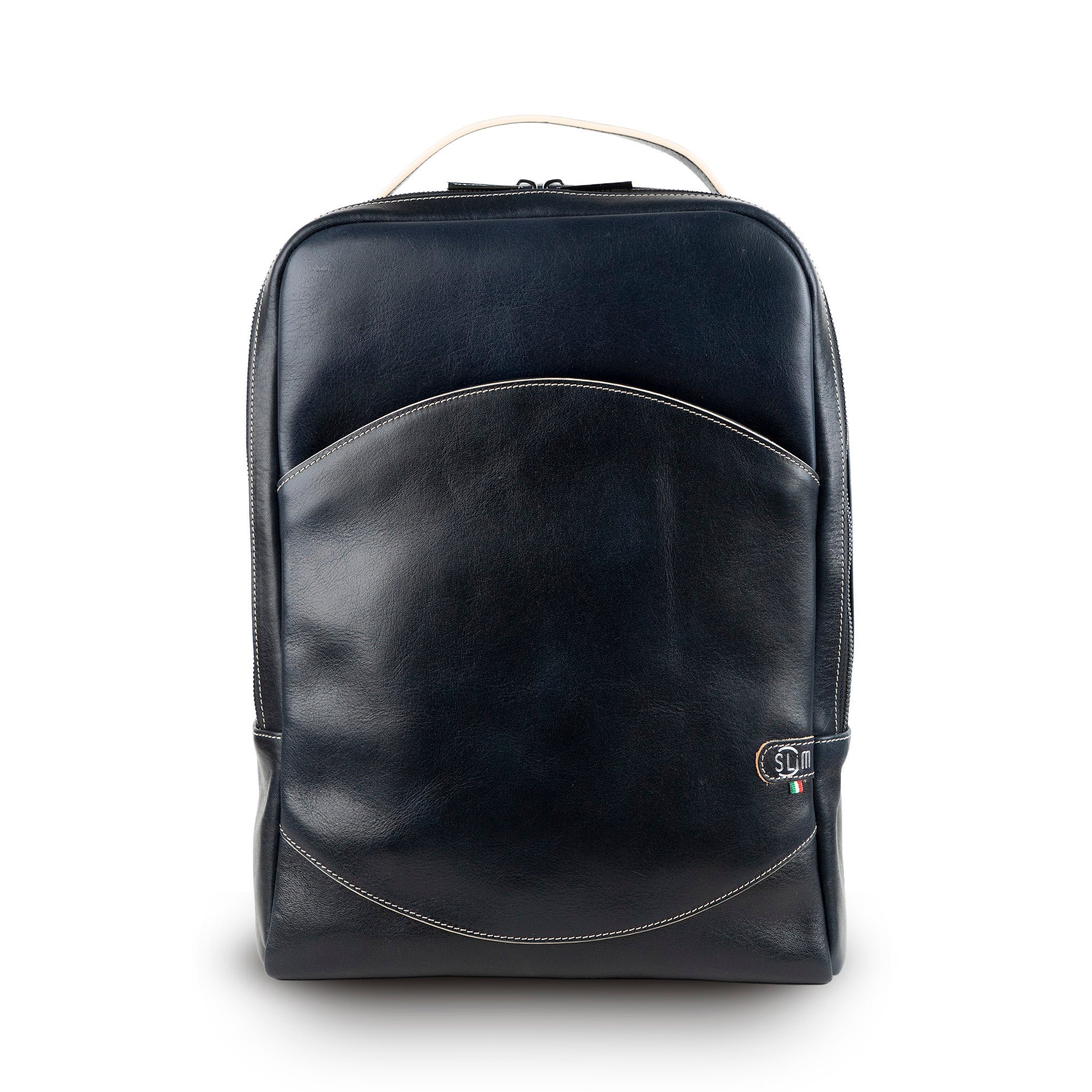 SLim Zaino Medio pelle vegetale nero laptop 14" 8,5 L