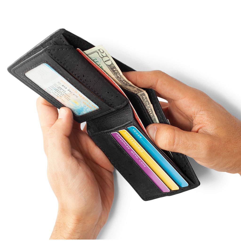 Corkor Wallets portafoglio bifold sughero nero RFID