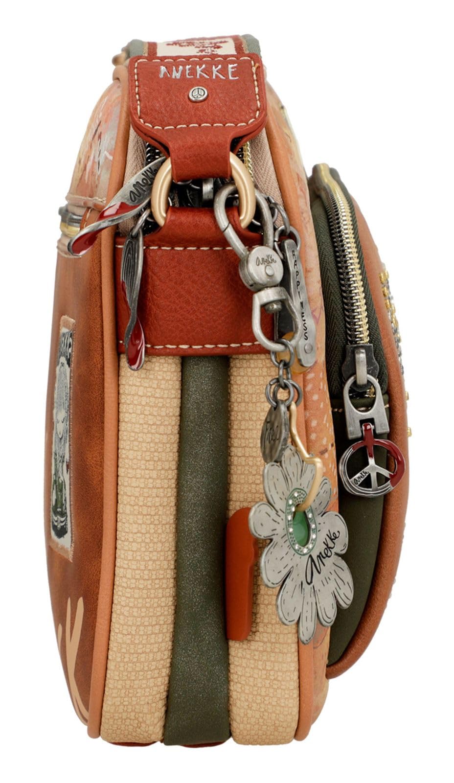Anekke Bloom borsa a tracolla 3 scomparti ecopelle 26x19