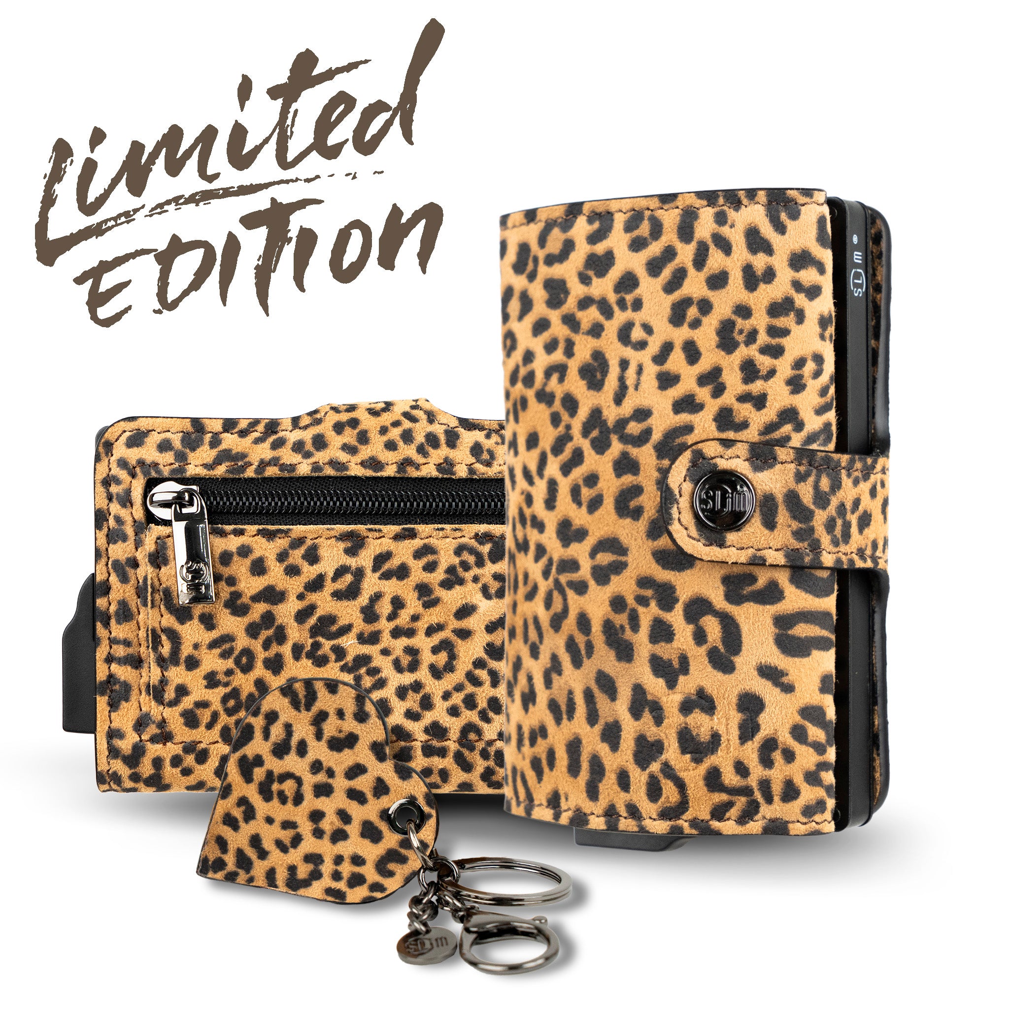 SLim Vera Pelle Animalier Leopard Classic portafoglio slim RFID
