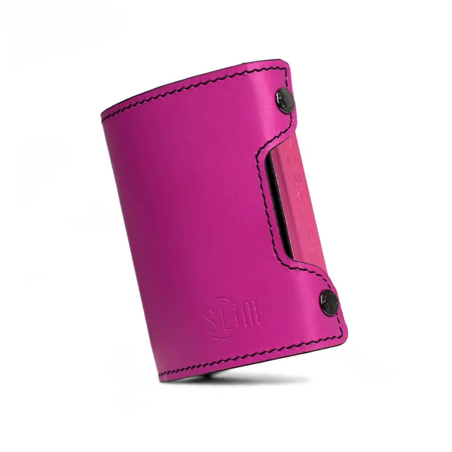 SLim Be Tasck portacarte pelle fucsia e nero frame nero