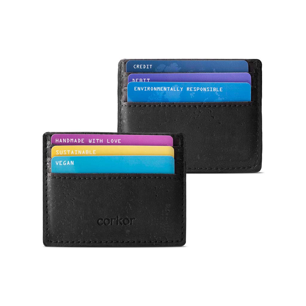 Corkor Wallets portafoglio sughero nero Small RFID