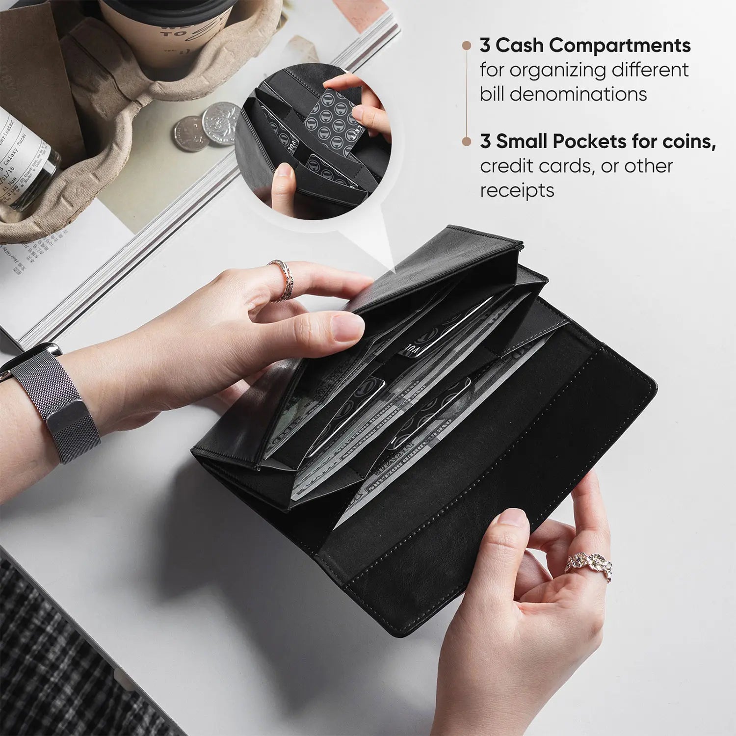 VULKIT Card Holders VW142 bustina nero chiusura magnetica