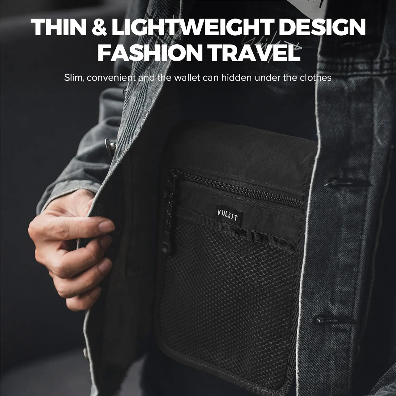 VULKIT Bags VB104 borsa messenger tracolla nera leggera