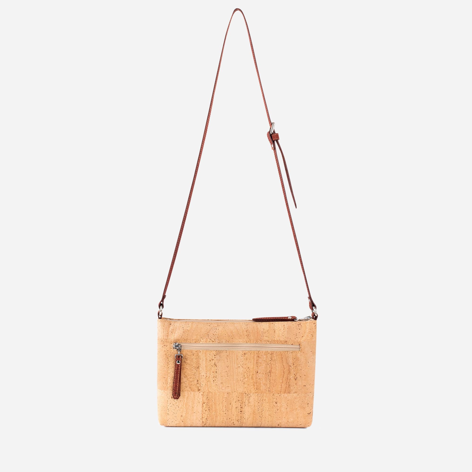 Corkor Bags Zaino Sughero Marrone Rosso Donna Porta Documenti