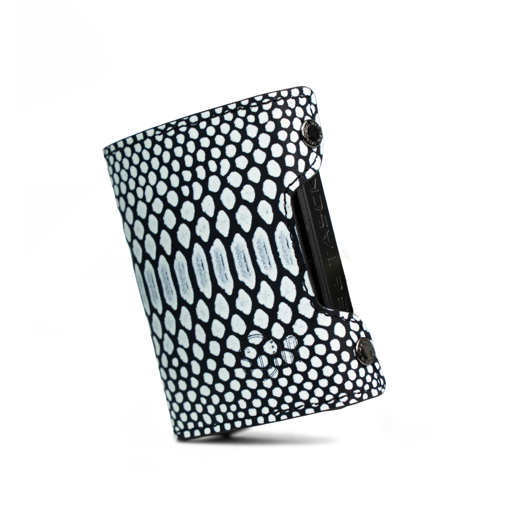 SLim Be Tasck Rettile Bianco Nero Portafoglio Frame Nero